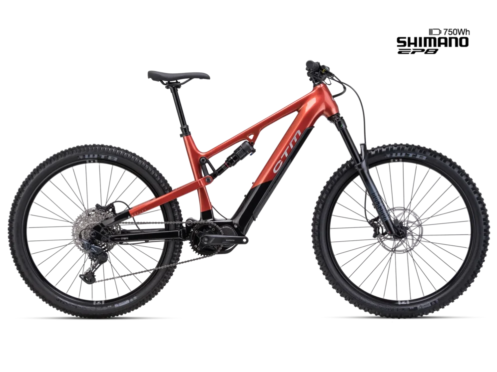 Elektrický horský bicykel CTM REZIST XPERT - čierna/tehlová