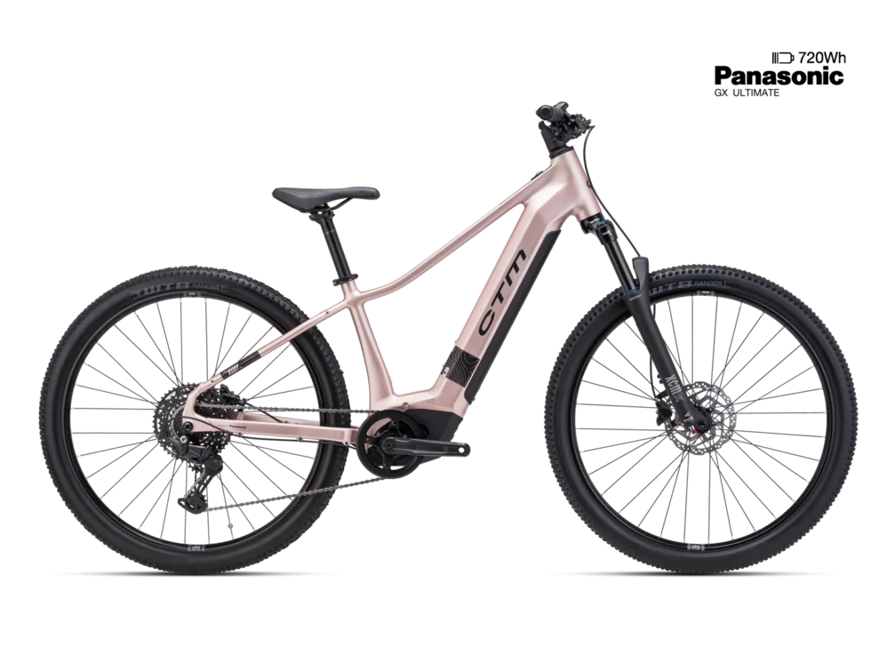 Elektrický horský bicykel CTM RUBY GX Pro - matná staroružová
