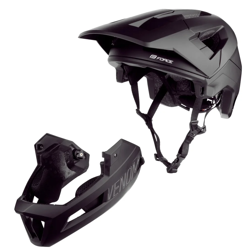 helmet FORCE VENOM downhill, čierna
