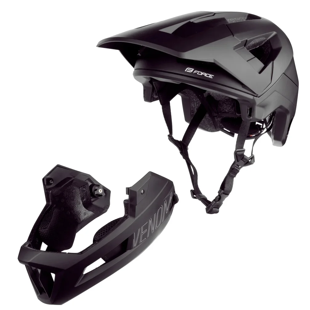 helmet FORCE VENOM downhill, čierna