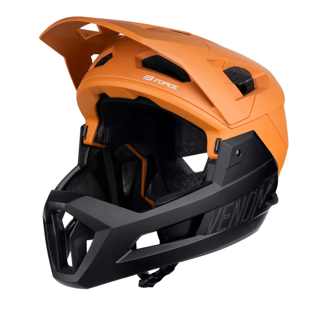 helmet FORCE VENOM downhill, oranžová