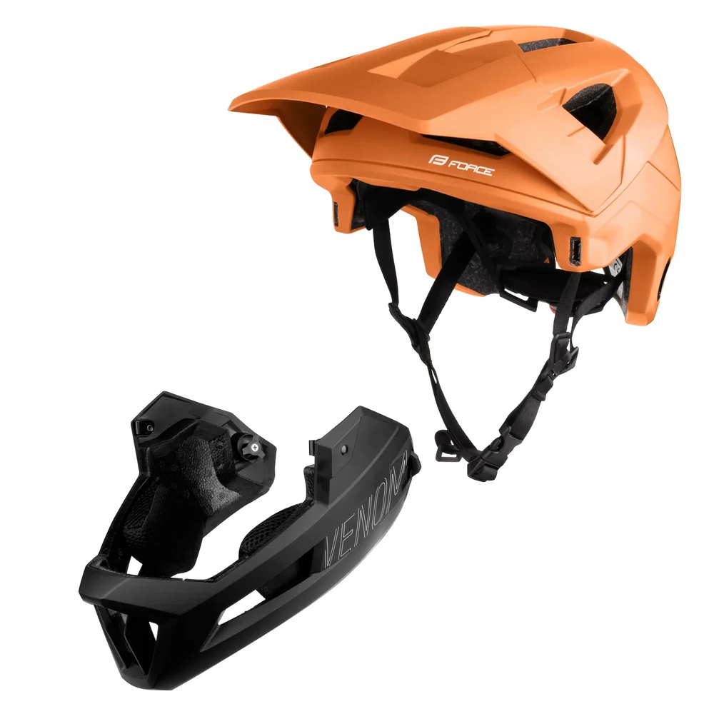 helmet FORCE VENOM downhill, oranžová