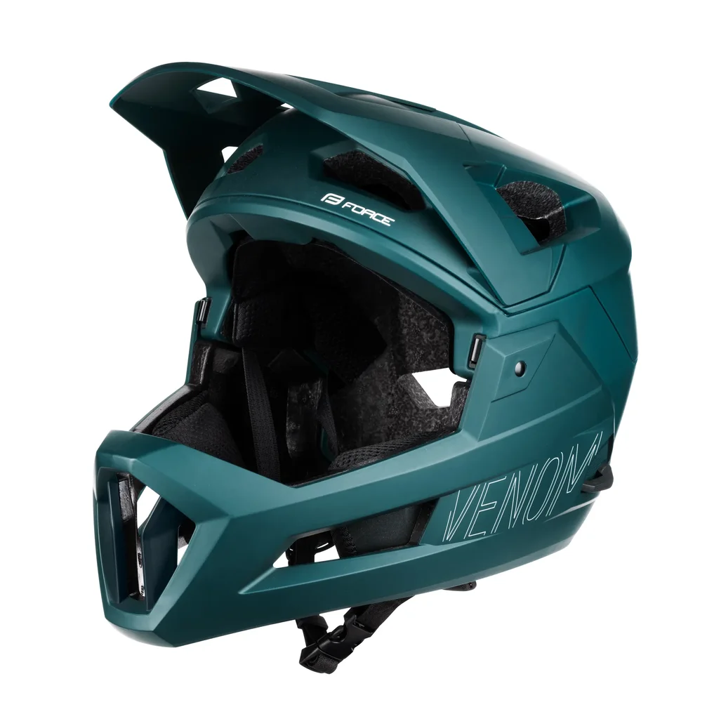 helmet FORCE VENOM downhill, petrolejová
