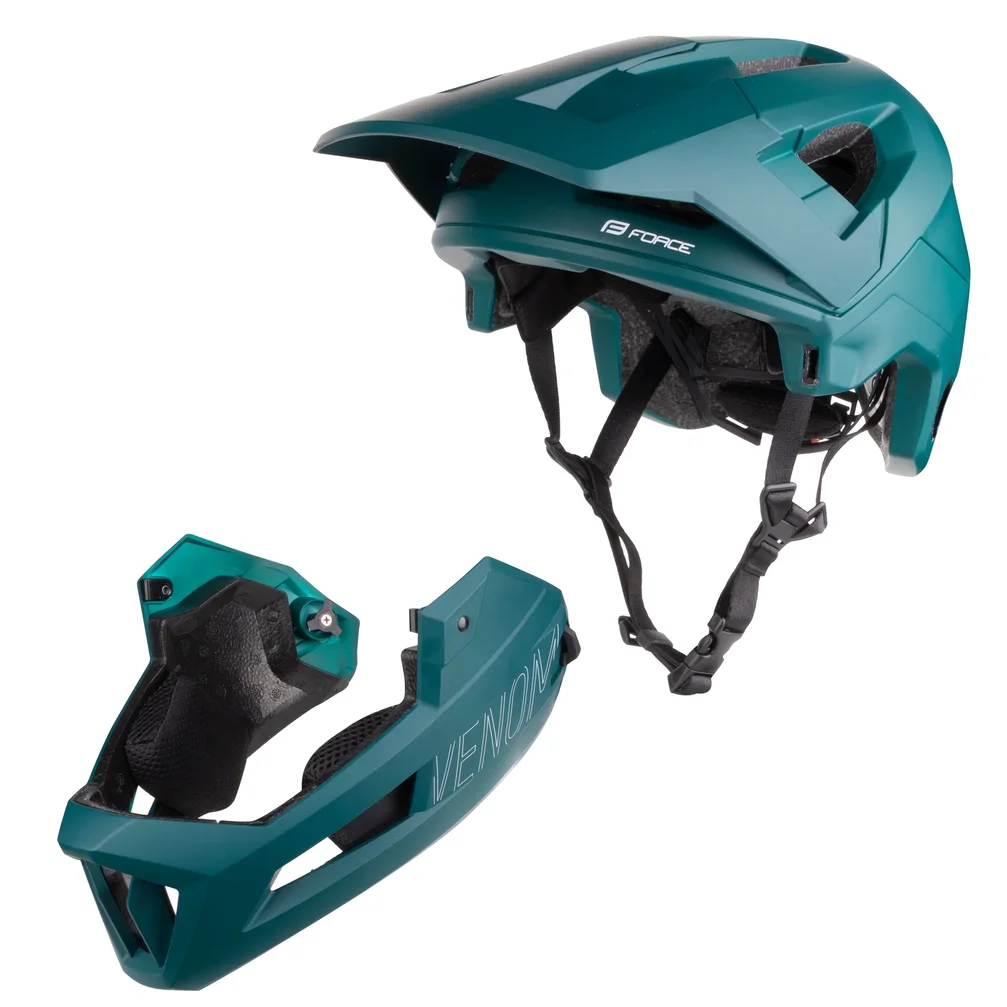 helmet FORCE VENOM downhill, petrolejová