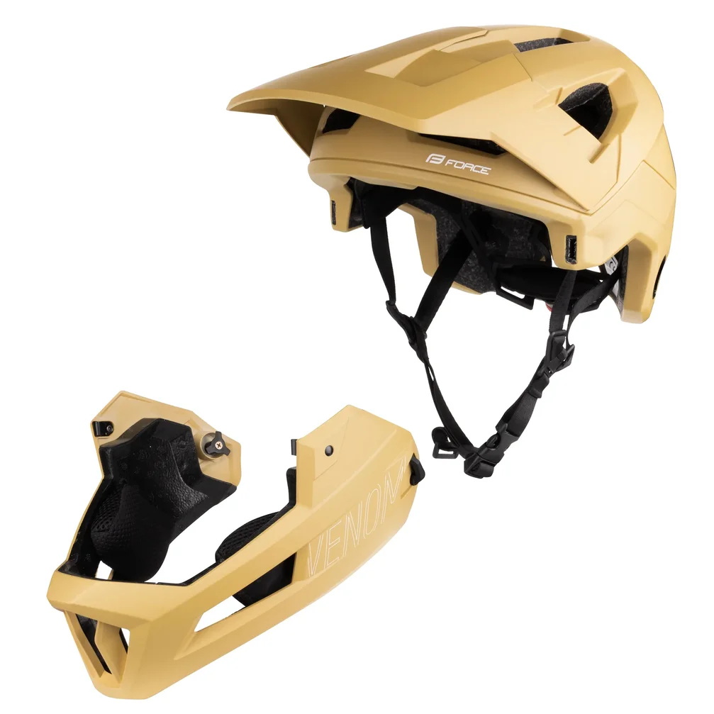 helmet FORCE VENOM downhill, piesková