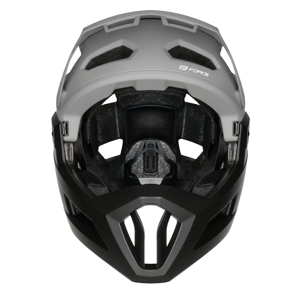 helmet FORCE VENOM downhill, šedo-čierna